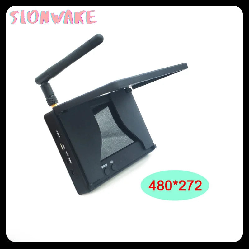 5.8G 48CH 4.3 Inch LCD 480*272px 16:9 NTSC/PAL FPV Monitor Auto Search With OSD Build-in Battery for RC Drone