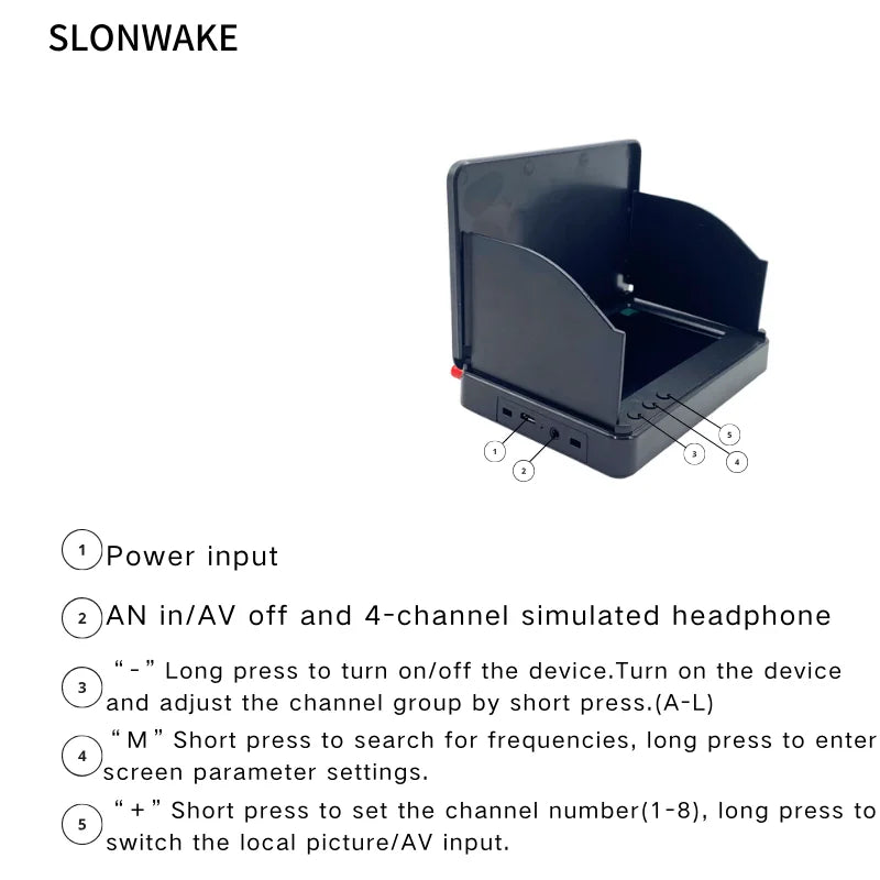 SLONWAKE 5.8G 56CH FPV 5 inch Monitor large capacity versionwith 5000mAH battery  800*480px For RC Multicopter FPV Drone