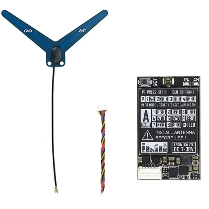 Rushfpv 1.3G/1.2G 8CH 0.8W 1.6W VTX with Audio Video FPV Transmitter Receiver Module for RC FPV Drone DIY Parts