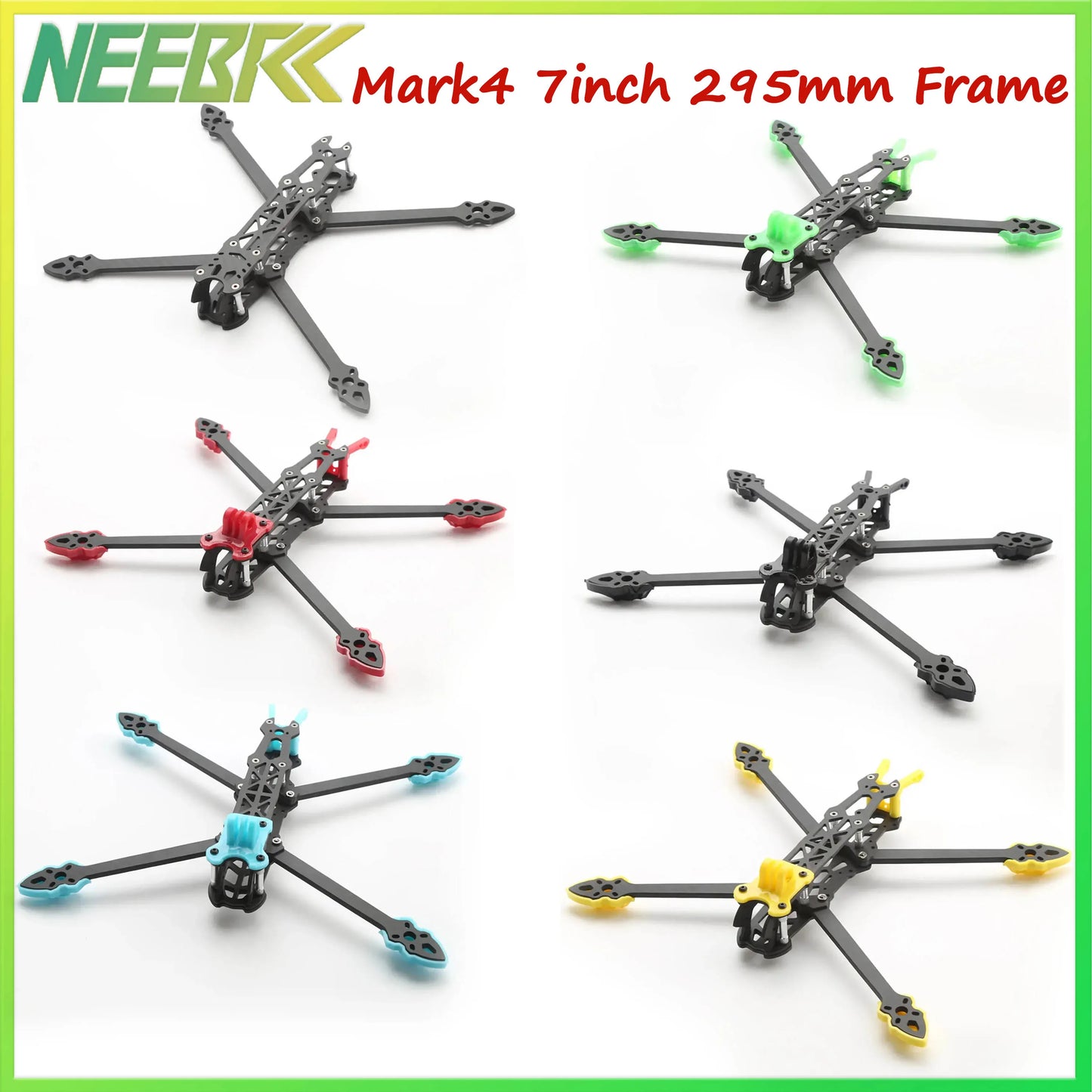 Mark4 7inch 295mm Carbon Fiber 5mm Arm Frame for RC Racing FPV Drone Quadcopter Four-axle Aerial Model Plane Rack Freestyle