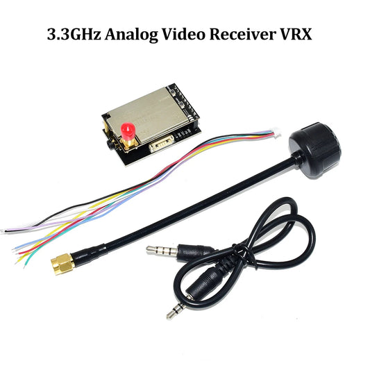 3.3Ghz 10W High Power VTX 16CH Video Transmitter with CNC Shell Supports IRC Tramp Protocol 3.3GHz VRX for FPV Long Range Drones