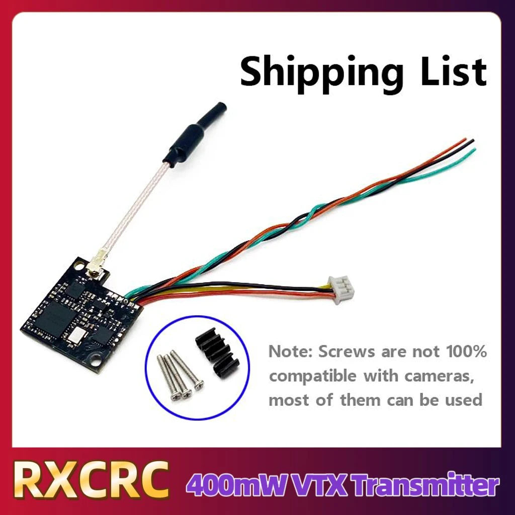 RXCRC 5.8G 48CH 400mW e7087U MINI VTX Transmitter.with Suitable for 19*19 mm cameras.for RC FPV Long Range Fixed-wing Drones