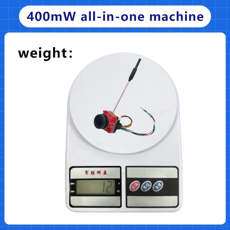 SLONWAKE FPV 5.8G 400mW all-in-one-machine overheat protection DC 5-24V 12g Camera 1500TVL for RC Drone
