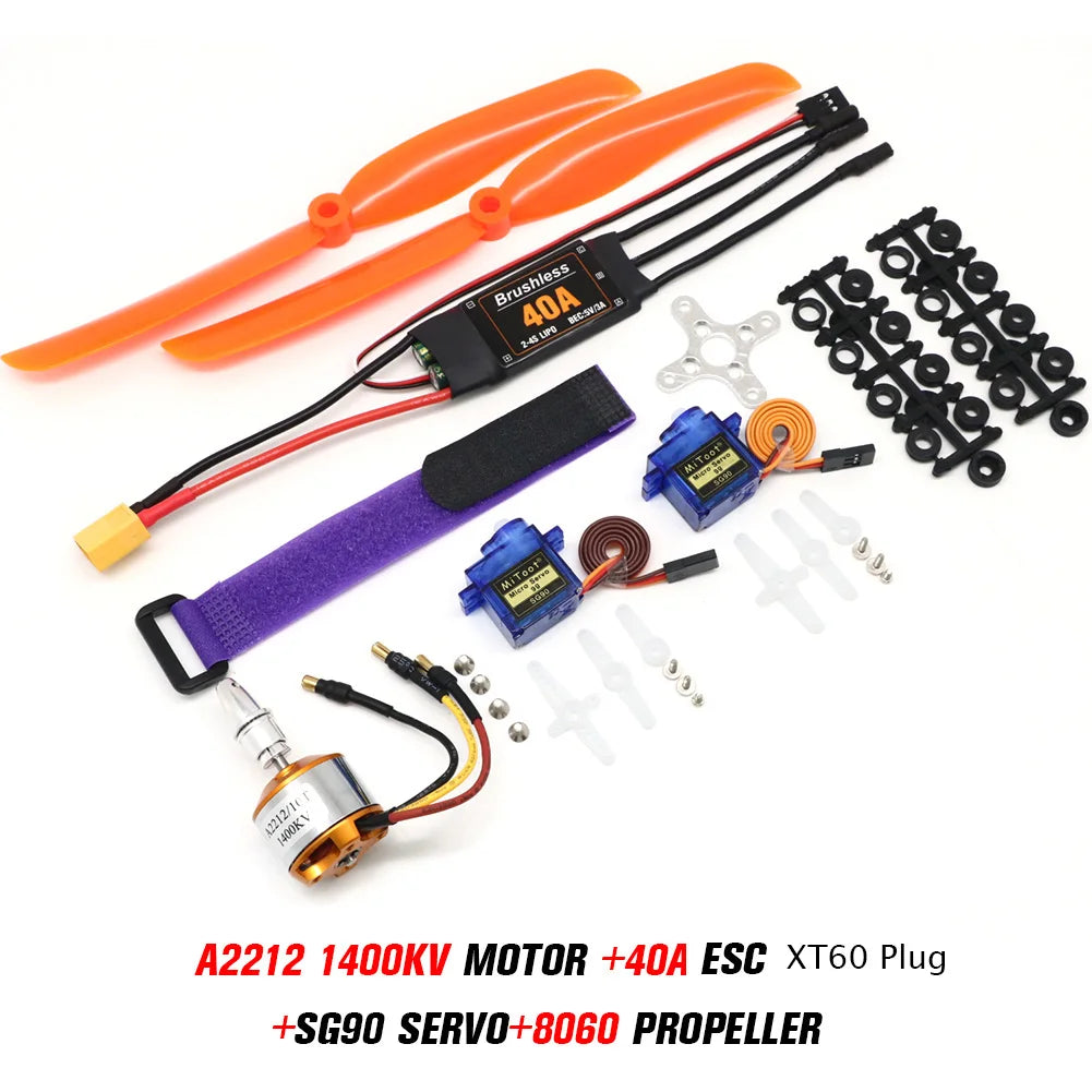 A2212 2212 2200KV 1400KV 1000KV Brushless Motor 30A 40A / 40A BLheli ESC SG90 9G Micro Servo for RC Fixed Wing Plane Helicopter