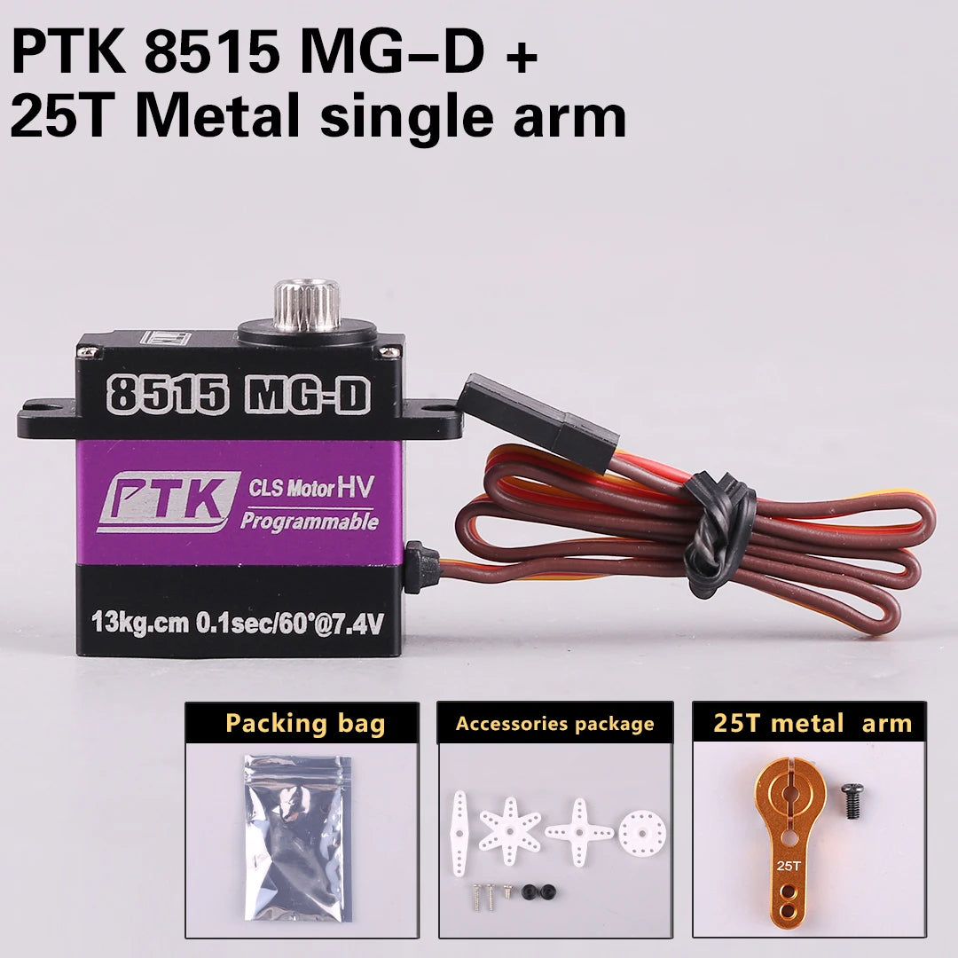 PTK 8515 MG-D Micro Servo 17g Digital HV Servo All Metal RC Model Aircraft Fixed Wing Helicopter Drone Servo