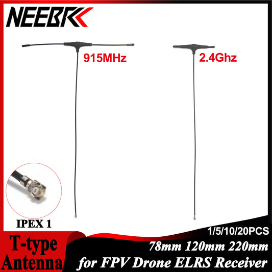 1/5/10/20PCS 78/120/220mm 915MHz 2.4GHz T-type Antenna IPEX 1 for FPV Drone TBS CROSSFIRE FRSKY R9mm R9MX ELRS Nano EP1 Receiver