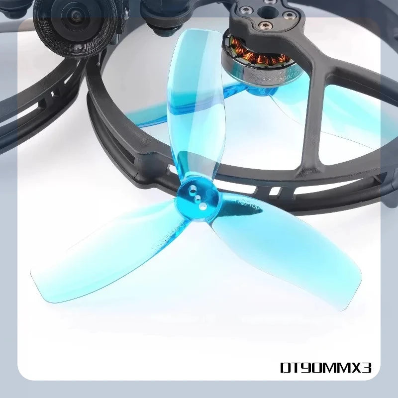 HQProp 3.5-inch 3-Blade Propellers T90 DT90mm×3 Blue Gray for Bee35 C35 FPV Racing Drones RC Plane Freestyle Beginners Toy Gifts