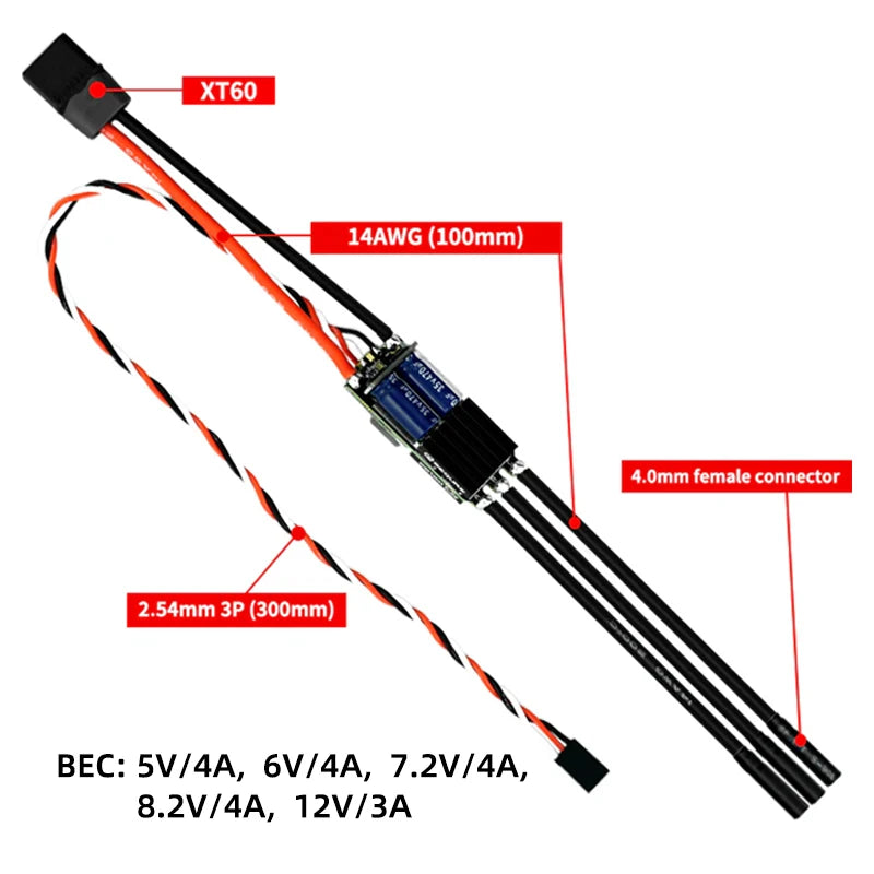 SEQURE 120A 28120 Brushless Electric Speed Controller Support 128KHz PWM Frequency for FPV Racing Drone Climbing Vehicles RC Car