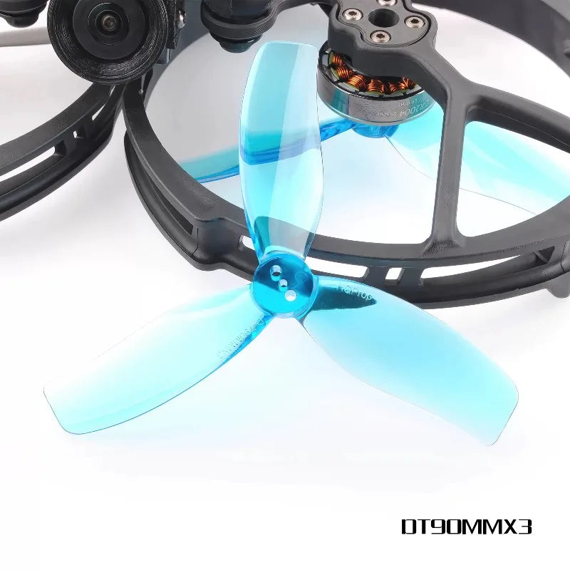 HQProp 3.5-inch 3-Blade Propellers T90 DT90mm×3 Blue Gray for Bee35 C35 FPV Racing Drones RC Plane Freestyle Beginners Toy Gifts