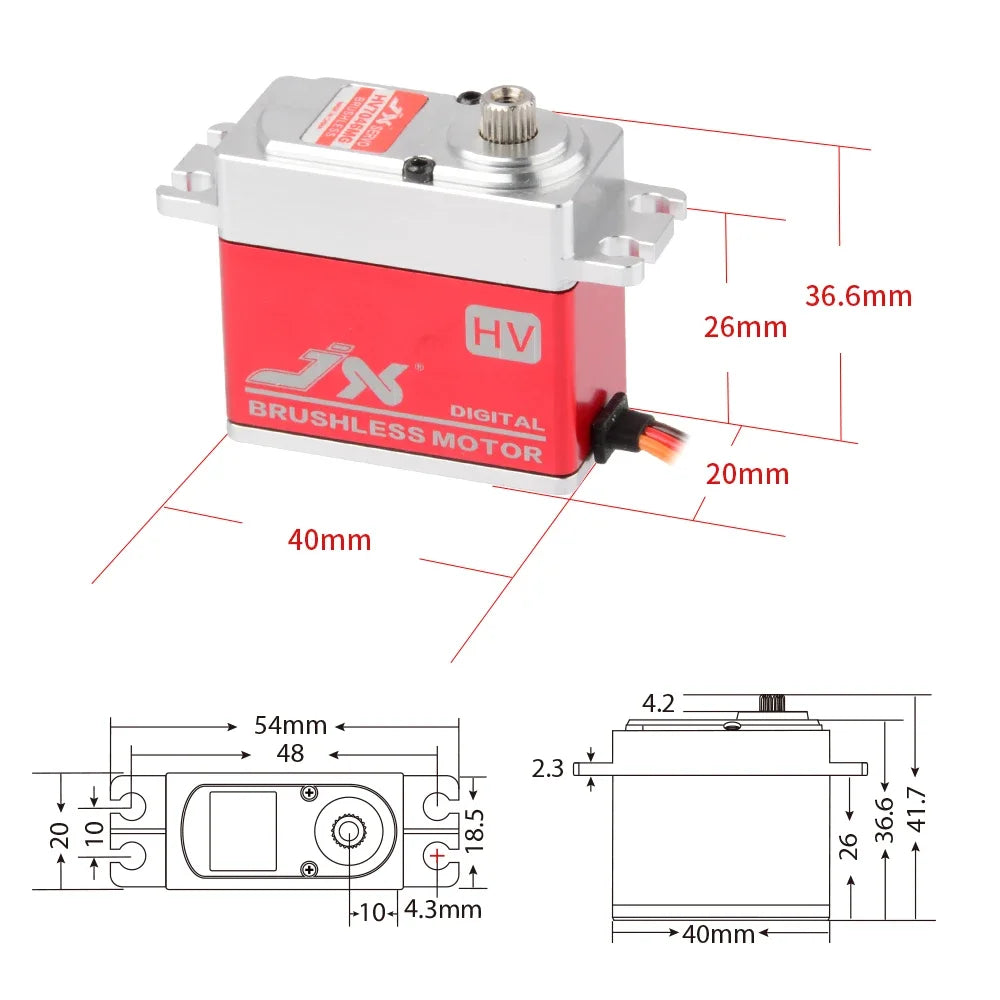JX Servo BLS-HV7032/7046MG Brushless Motor Large Torge Full Metal CNC HV Digital Servo For RC Car Helicopter Drone Airplane Part