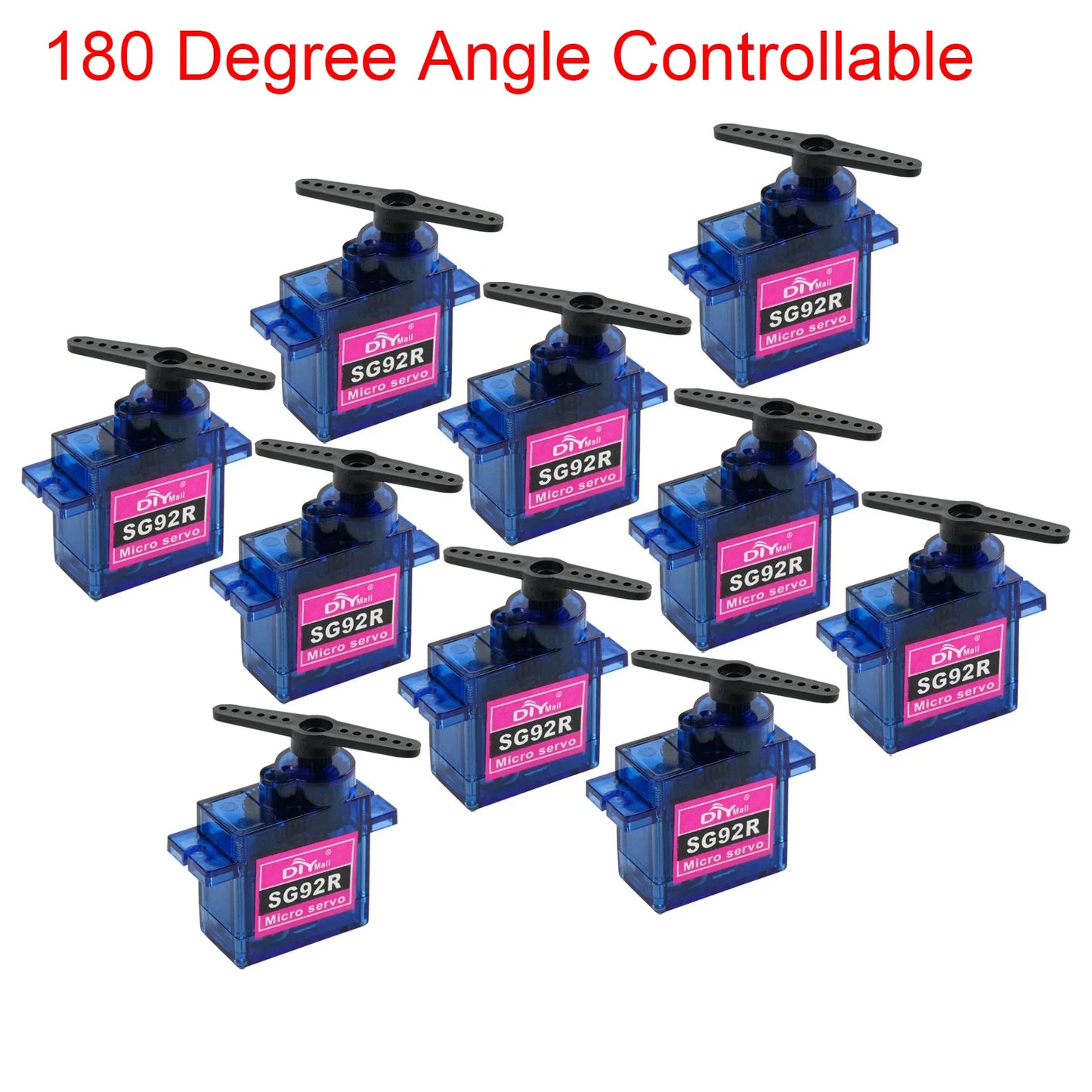 10pcs/lot SG92R Micro Servo 9g 4.8V-6V 180/270 Degree Angle Control 360° Continous Rotation for Drones RC Cars Mini Servos