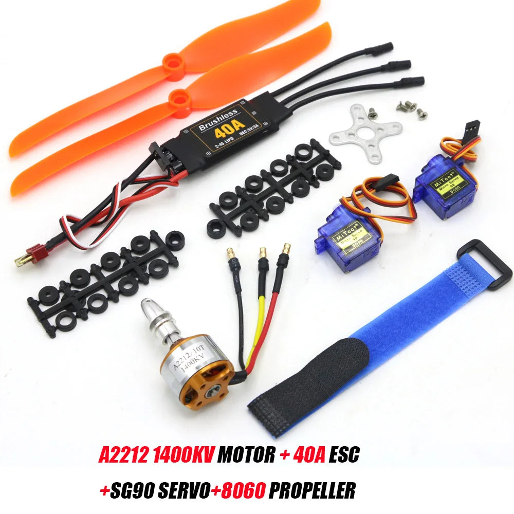 A2212 2212 2200KV 1400KV 1000KV Brushless Motor 30A 40A / 40A BLheli ESC SG90 9G Micro Servo for RC Fixed Wing Plane Helicopter