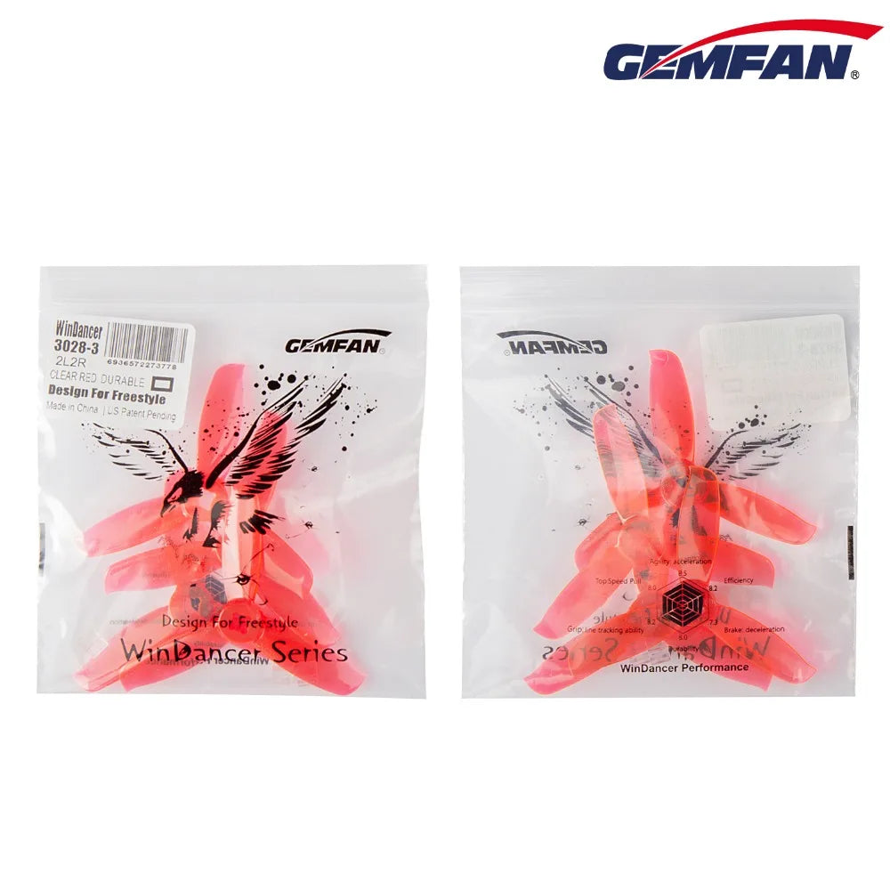 10pairs / 20pcs Gemfan Windancer 3028 Propeller 3 Inch PC 3-Blade CW CCW FPV  Durable for  Racing Drone Freestyle