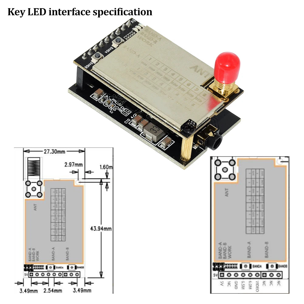 3.3Ghz 10W High Power VTX 16CH Video Transmitter with CNC Shell Supports IRC Tramp Protocol 3.3GHz VRX for FPV Long Range Drones