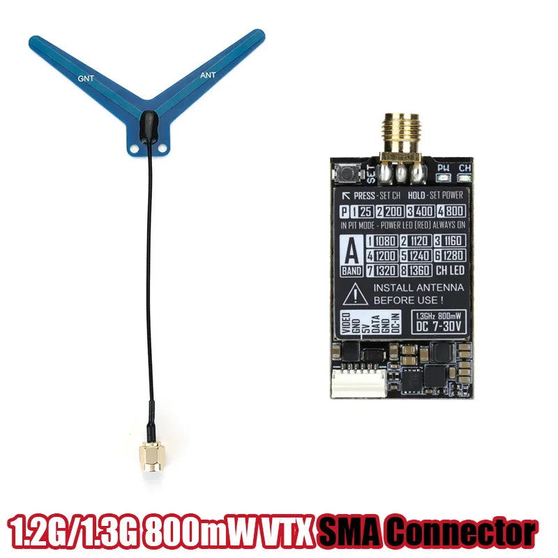 Rushfpv 1.3G/1.2G 8CH 0.8W 1.6W VTX with Audio Video FPV Transmitter Receiver Module for RC FPV Drone DIY Parts