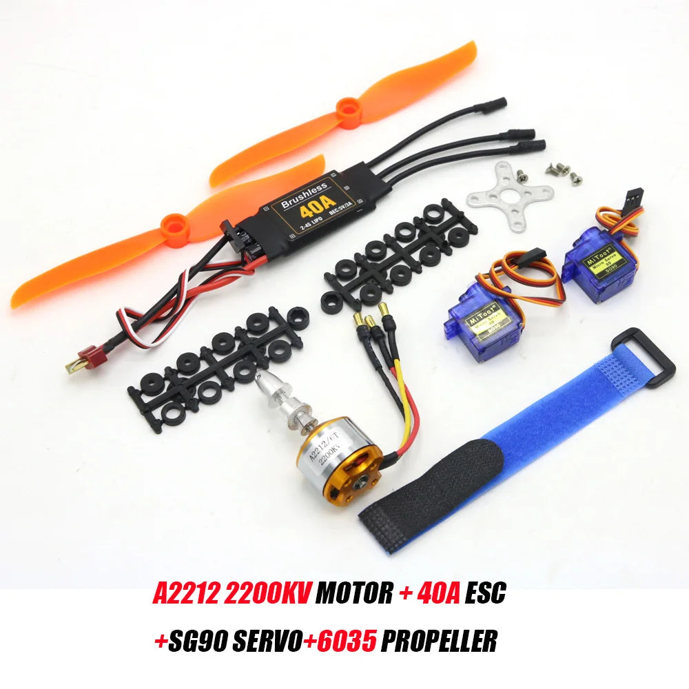 A2212 2212 2200KV 1400KV 1000KV Brushless Motor 30A 40A / 40A BLheli ESC SG90 9G Micro Servo for RC Fixed Wing Plane Helicopter