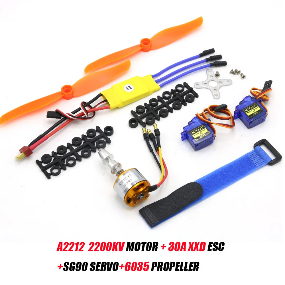 A2212 2212 2200KV 1400KV 1000KV Brushless Motor 30A 40A / 40A BLheli ESC SG90 9G Micro Servo for RC Fixed Wing Plane Helicopter