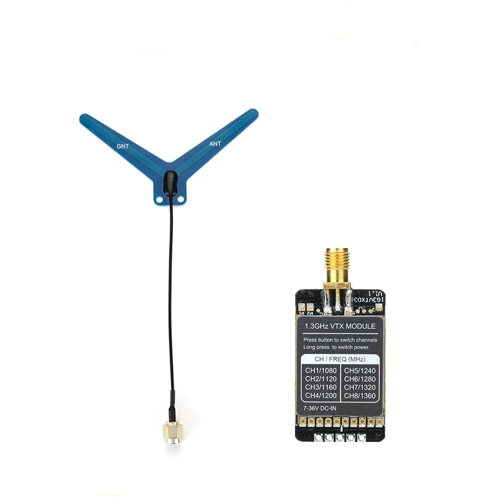 Rushfpv 1.3G/1.2G 8CH 0.8W 1.6W VTX with Audio Video FPV Transmitter Receiver Module for RC FPV Drone DIY Parts