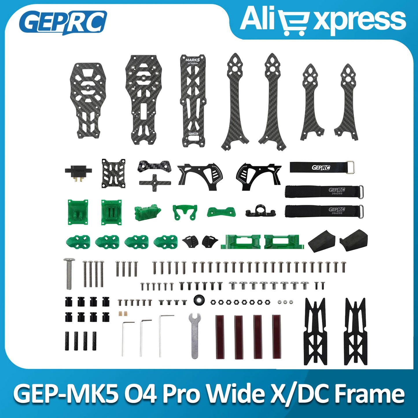 GEPRC GEP-MK5 O4 Pro Wide X/DC Frame 5Inch Drone Carbon Fiber Frame Kit for GEPRC Mark5 5 Inch FPV Quadcopter Original Accessory