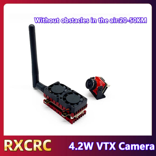 RXCRC 5.8G 48CH 4.2W High Power VTX Transmitter analog Viedo CMOS 1200TVL Camera 2.1mm for RC FPV Long Range Fixed-wing Drones