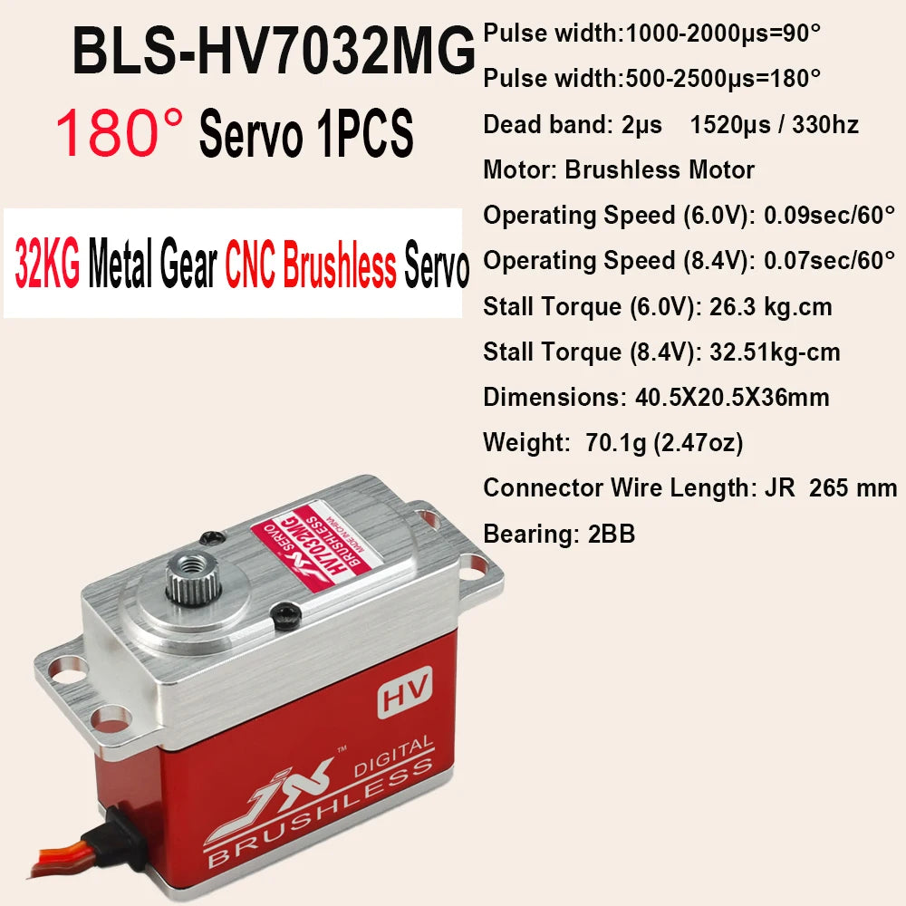 JX Servo BLS-HV7032/7046MG Brushless Motor Large Torge Full Metal CNC HV Digital Servo For RC Car Helicopter Drone Airplane Part