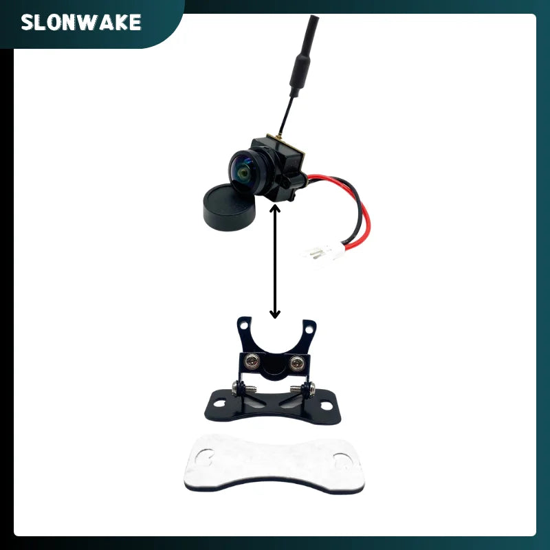 Mini 5.8G FPV 1000TVL Wide Angle 180 VTX Camera 48CH 25MW Transmitter With Base Bracket For RC Model Drone Car Boat DIY