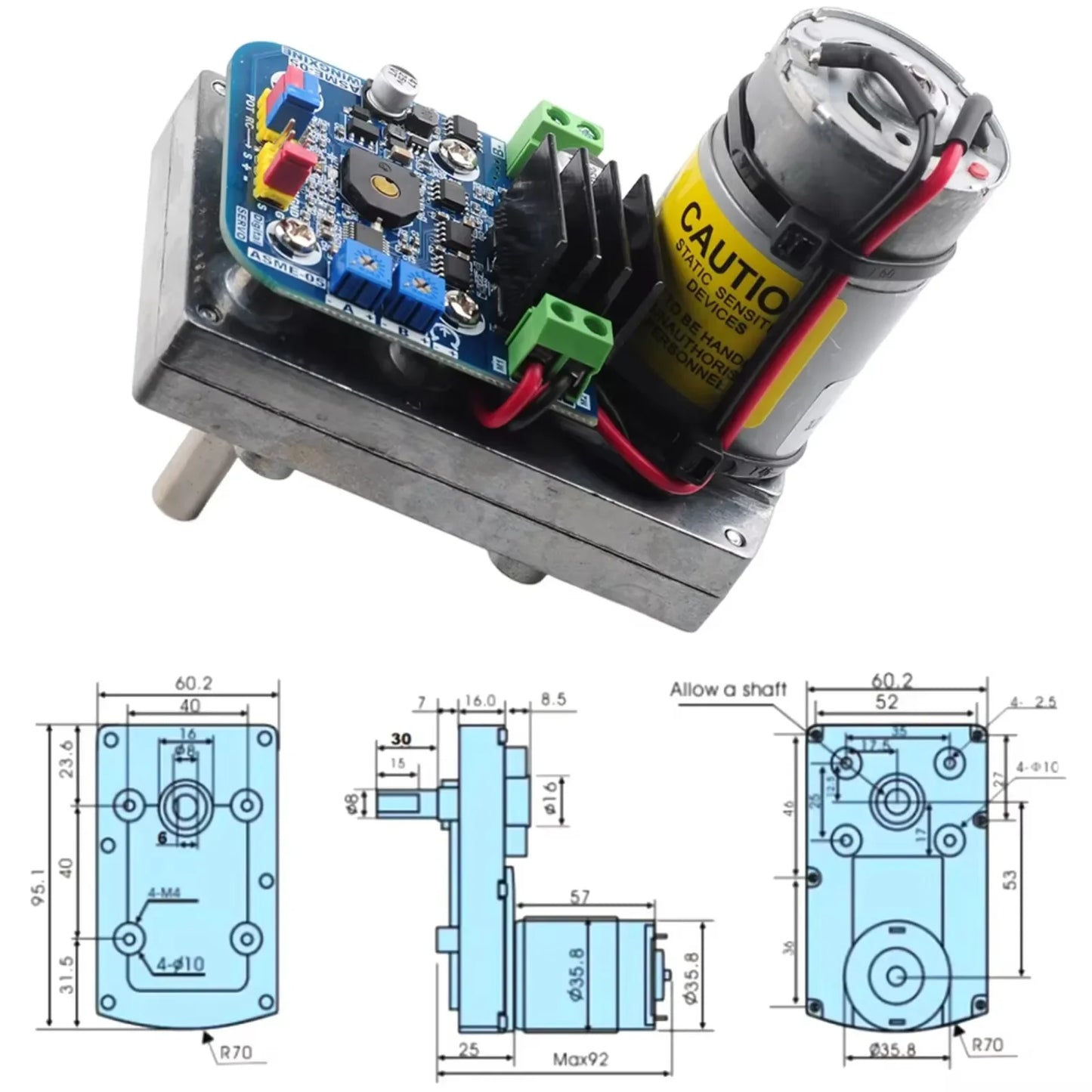 ASMC-05B 180kg.cm  High Torque RC Servo Motor (Upgraded from ASMC-04B) for Car/Drone/Boat with Steel Arm Plate