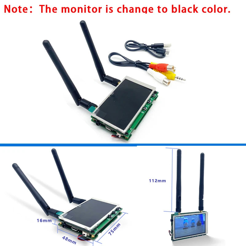 SLOMWAKE FPV 30KM 48CH 5.8G 5.5W VTX Transmitter CMOS 1800TVL Starlight Night Vision Camera with 3-inch Monitor for RC Drones