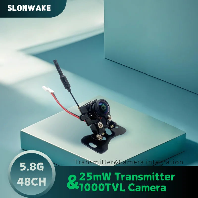 Mini 5.8G FPV 1000TVL Wide Angle 180 VTX Camera 48CH 25MW Transmitter With Base Bracket For RC Model Drone Car Boat DIY