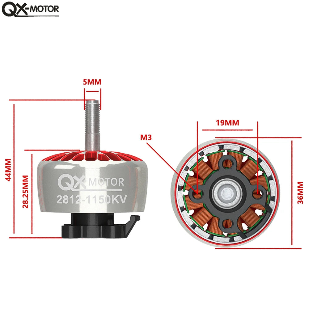 QX-MOTOR Brushless Motor QX2812 900KV 1150KV 3-6S For RC Helicopter Quadcopter Multiaxis 8-9 Inch FPV Racks Model Drone Toy Part