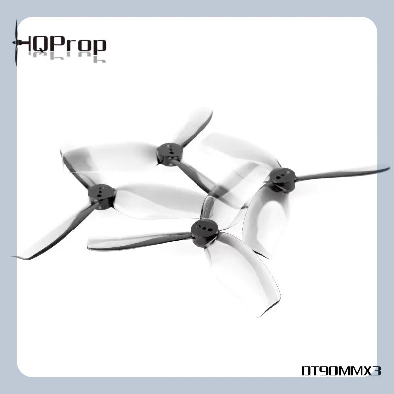 HQProp 3.5-inch 3-Blade Propellers T90 DT90mm×3 Blue Gray for Bee35 C35 FPV Racing Drones RC Plane Freestyle Beginners Toy Gifts