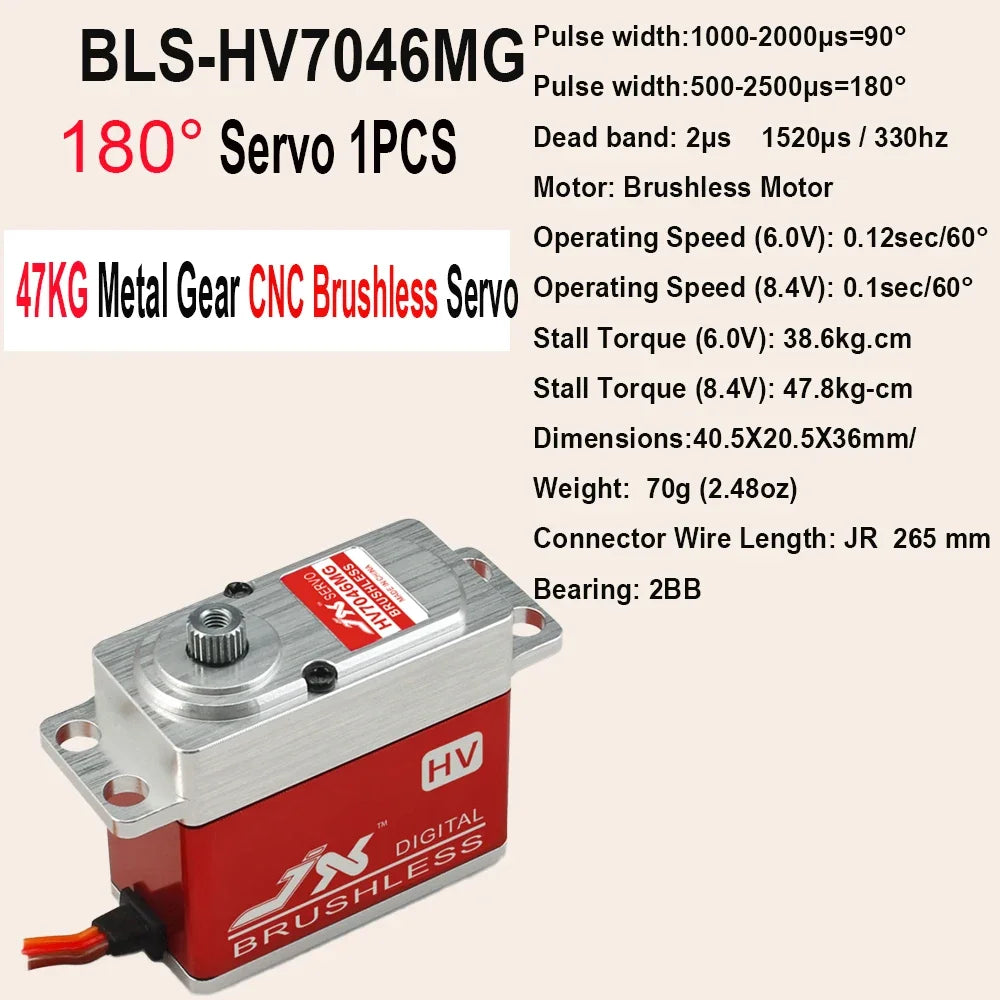 JX Servo BLS-HV7032/7046MG Brushless Motor Large Torge Full Metal CNC HV Digital Servo For RC Car Helicopter Drone Airplane Part