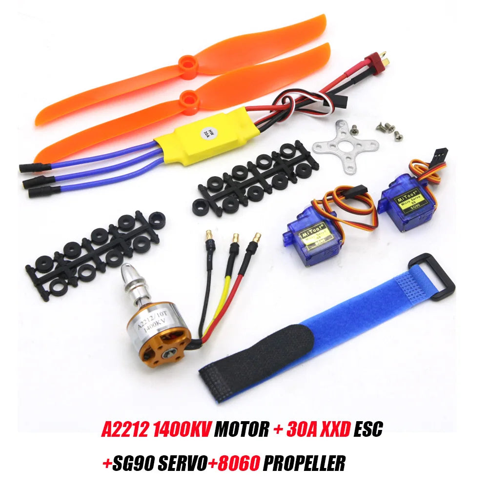 A2212 2212 2200KV 1400KV 1000KV Brushless Motor 30A 40A / 40A BLheli ESC SG90 9G Micro Servo for RC Fixed Wing Plane Helicopter