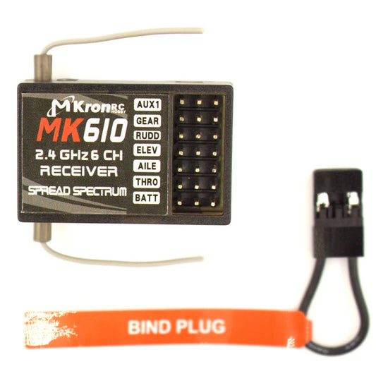 DSM2 MK610 AR6100 2.4G 6CH RC Receiver Fit Spektrum DX6i DX7 DX8  JR X6R X8R Walkera DEVO7 10 Transmitter of RC Drone