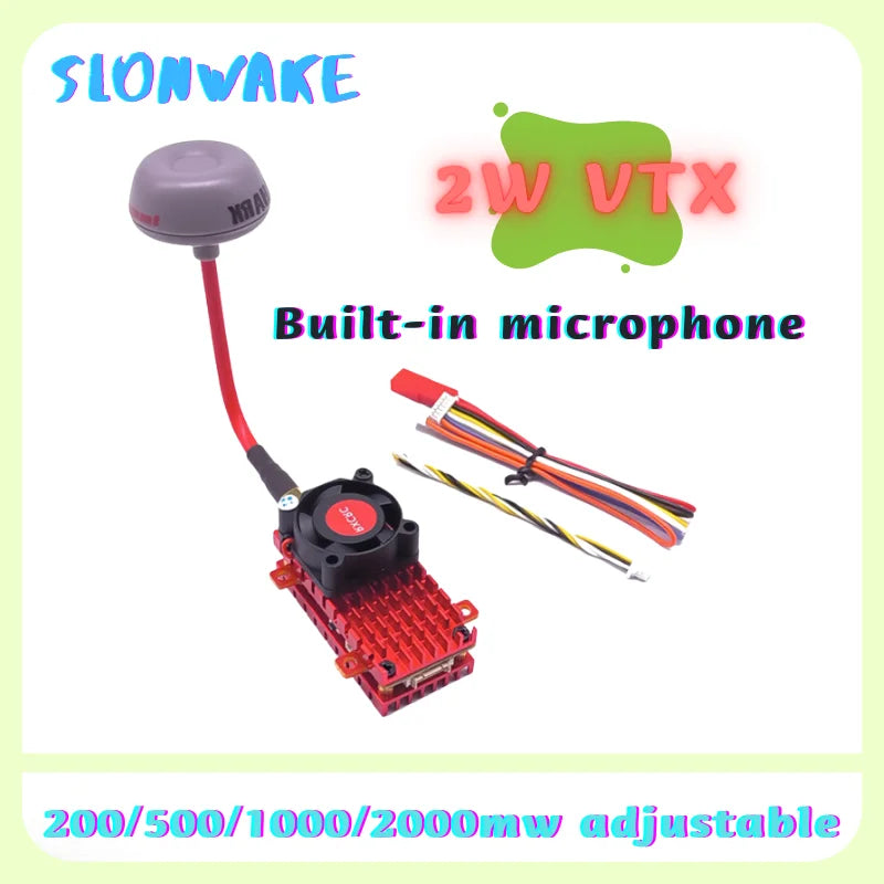 Range 5.8G 2W FPV Wireless Transmitter Built-in Microphone Over 20Km and 2.1mm CMOS 1200TVL fpv camera for RC Playing Drone