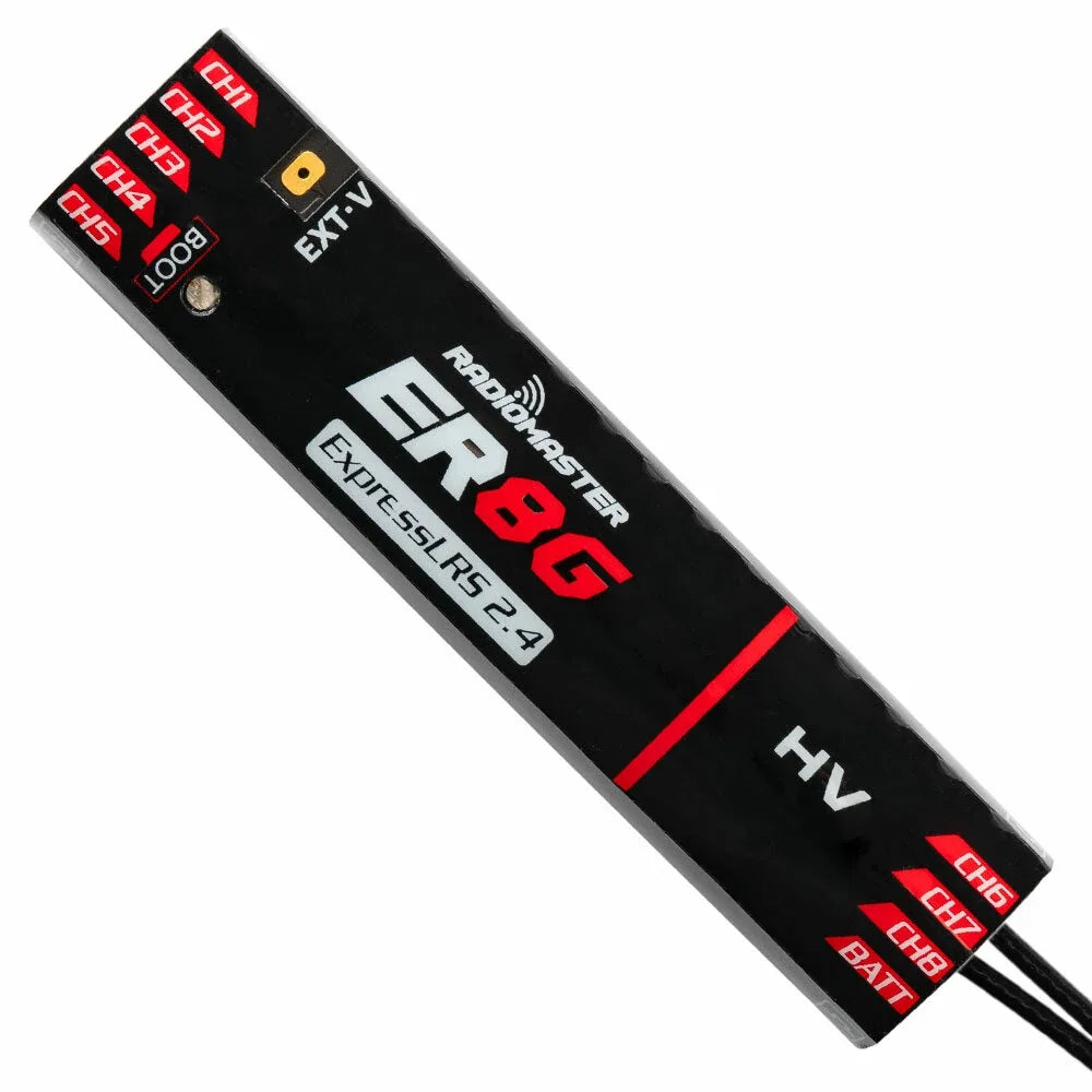 Radiomaster ER8-G/ER8-GV 2.4GHz 8CH ExpressLRS ELRS RX 100mW PWM Receiver Support Voltage Telemetry for FPV RC Drone Airplane